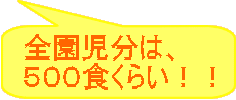 全園児分は、 ５００食くらい！！